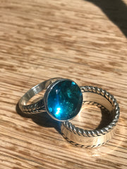 london blue silver ring