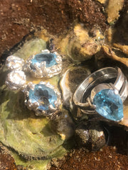 Blue topaz and silver ring