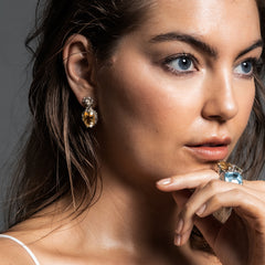 citrine and silver earrings