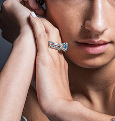 blue topaz gemstone ring
