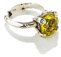 silver and lemon quartz ring