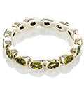 peridot silver eternity ring