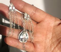 clear quartz and silver jewellery