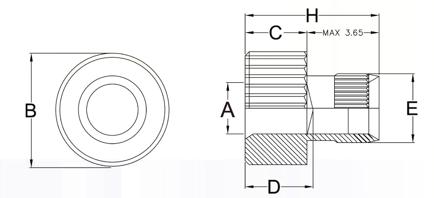 EFCO Standoff Drawing Dimensions