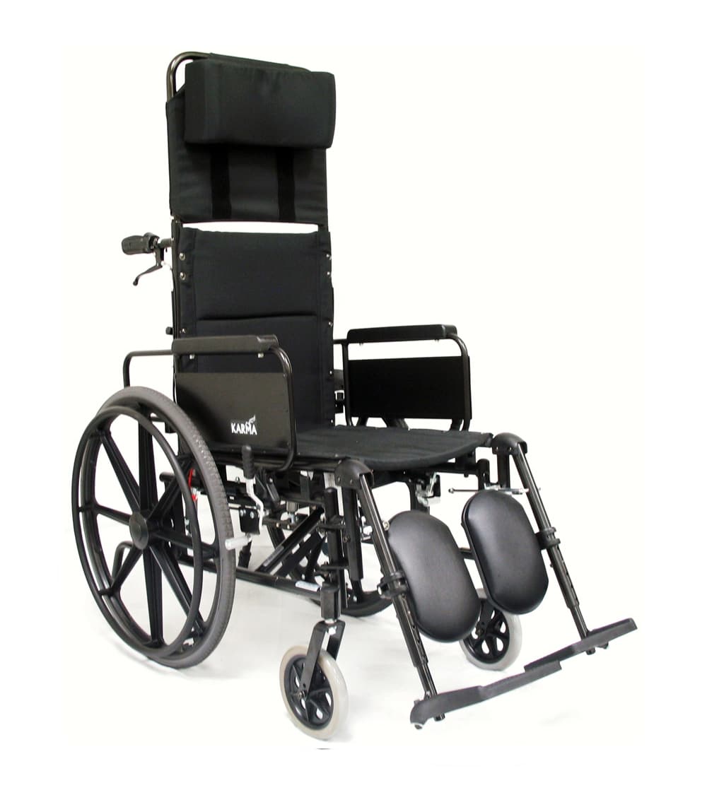 Karman KM 5000 Lightweight Reclining Wheelchair With Removable Desk Armrest