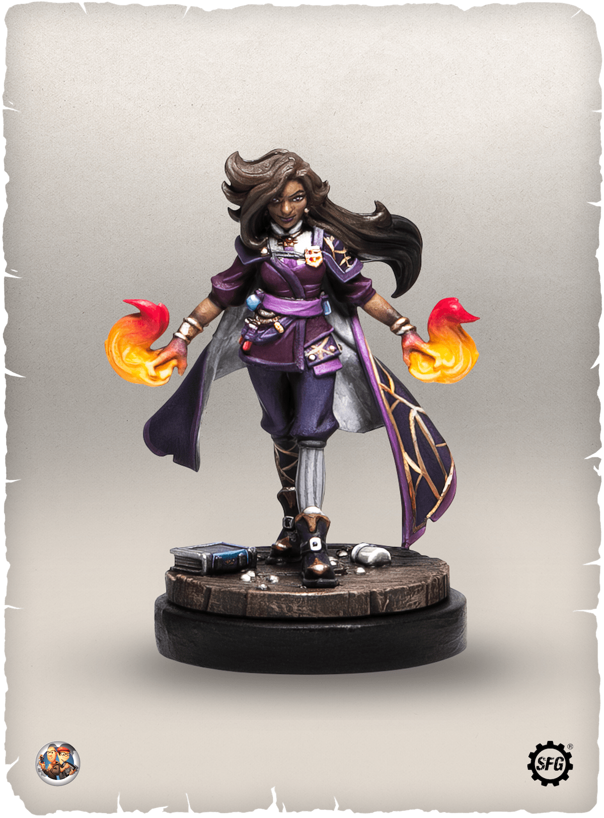 Painted Sorcerer student miniature for 5e RPG