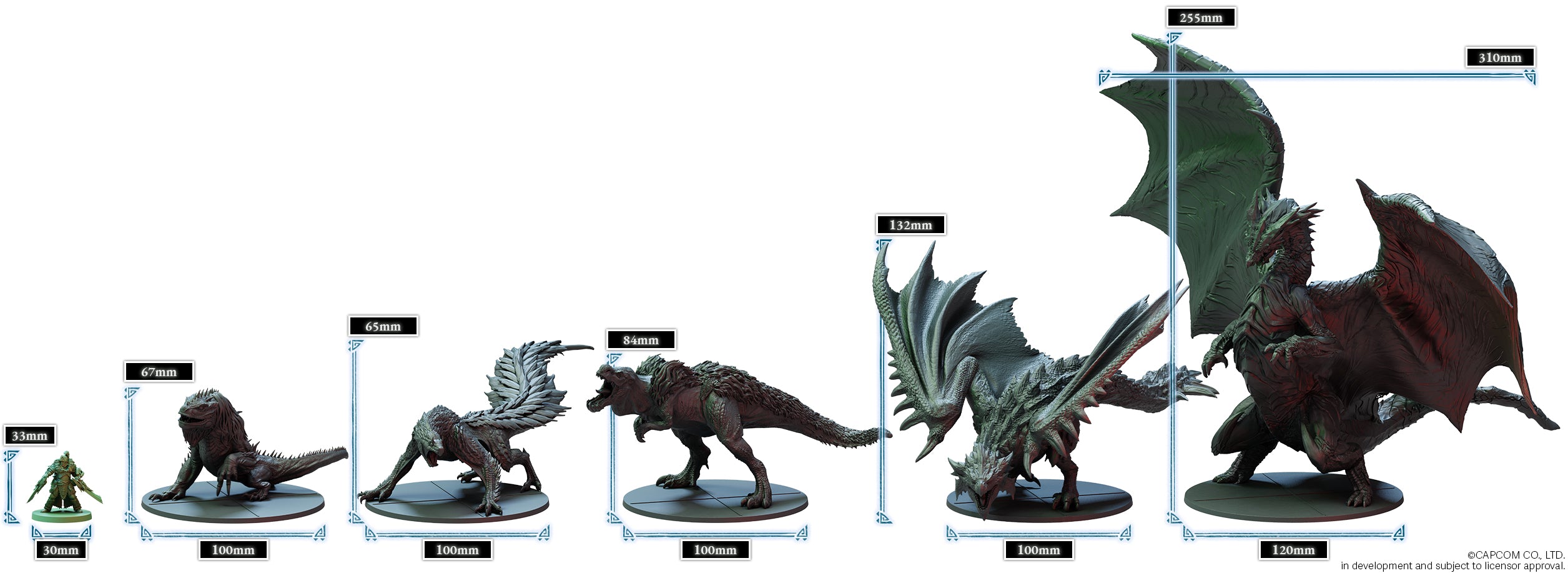 Monster Hunter World: The Board Game by Steamforged Games - Azure Rathalos  & Black Diablos Miniatures Set