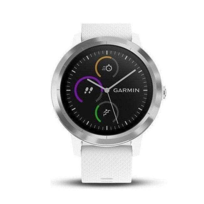 Garmin vivoactive 3, zwart met lijsteen grijze rand en zwarte siliconen polsband