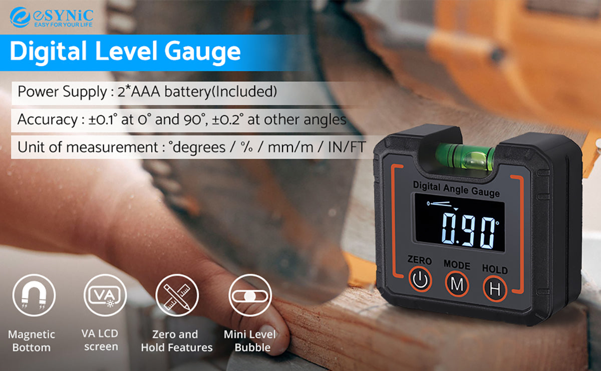 eSynic Waterproof Digital Angle Gauge Level Box