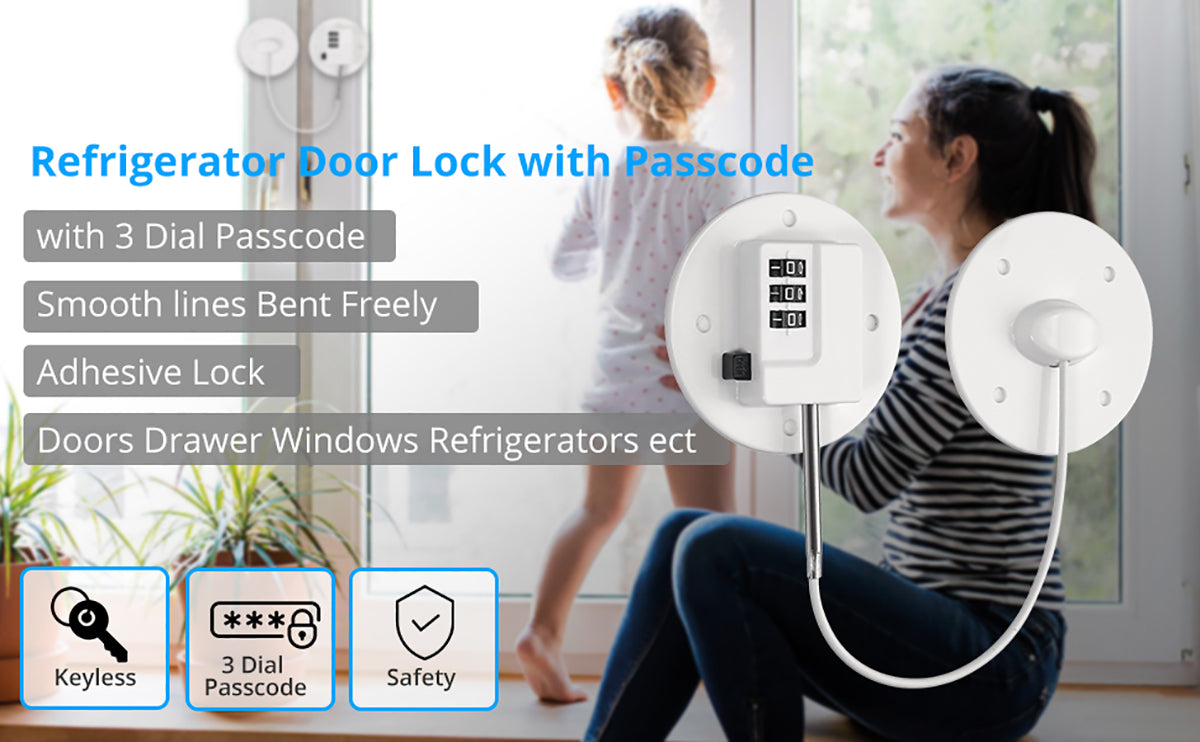 eSynic 1PCS Password Children Safety Refrigerator Lock Fridge Locks