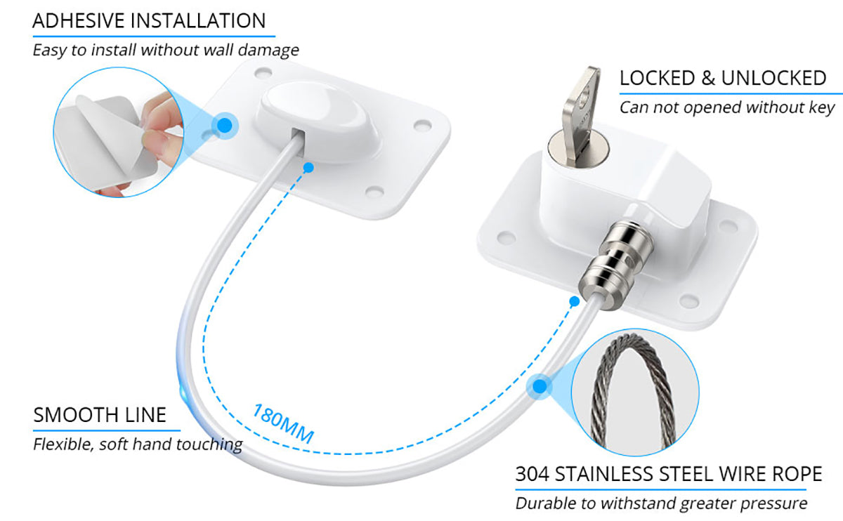 eSynic 2PCS Children Safety Refrigerator Lock Fridge Locks