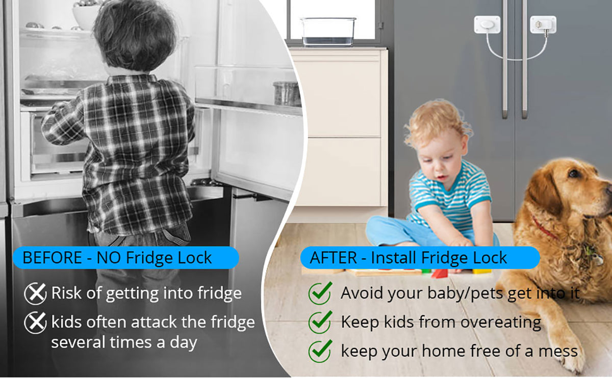 eSynic 2PCS Children Safety Refrigerator Lock Fridge Locks
