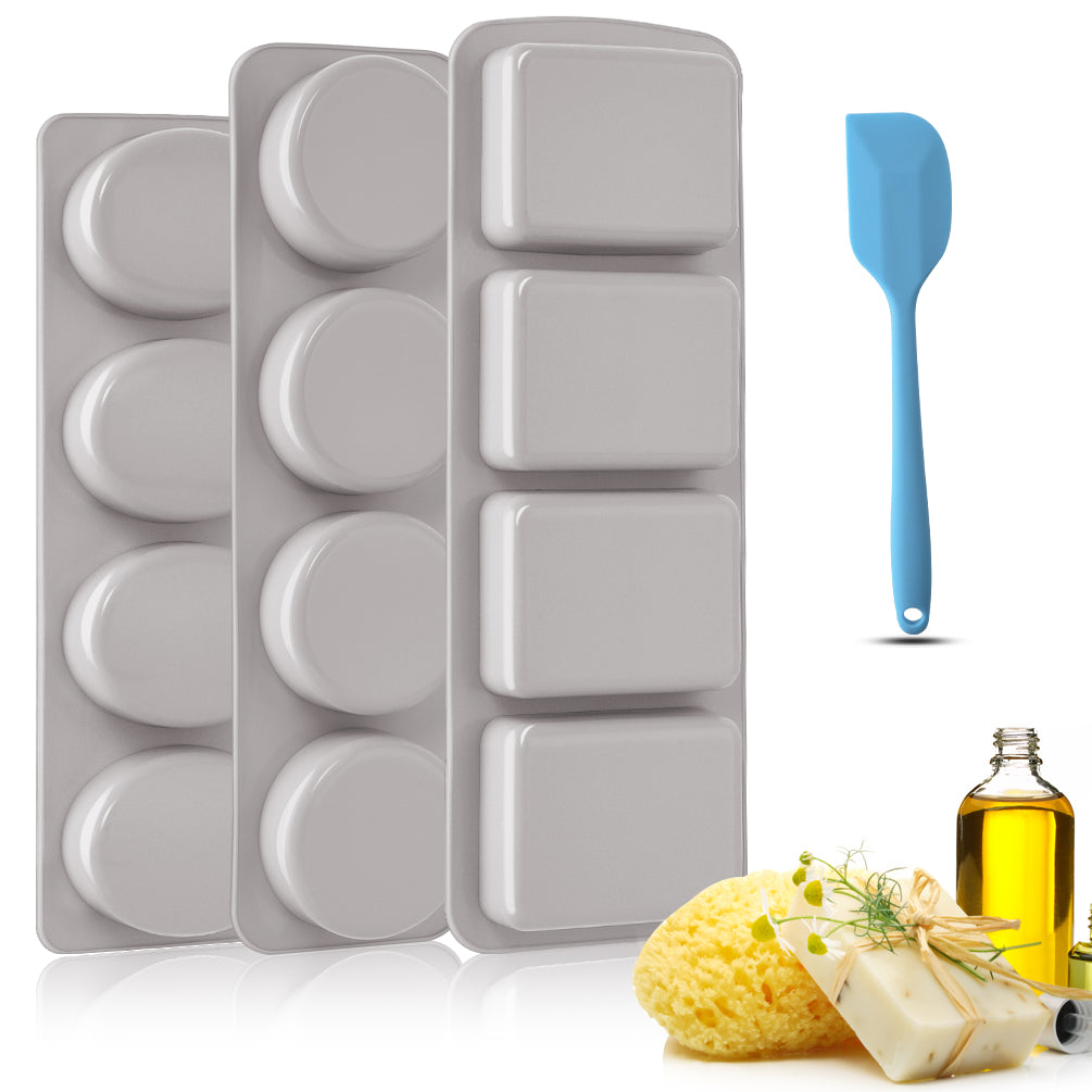 Reusable Silicone Handmade Mold for Making Soap, Chocolate, Candle, 3 Pcs