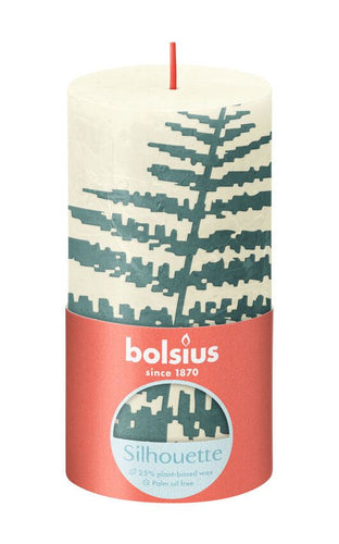 Bolsius Silhouette Medium Rustic Pillar Candle, Printed Rustic Misty P –  KATEI UAE