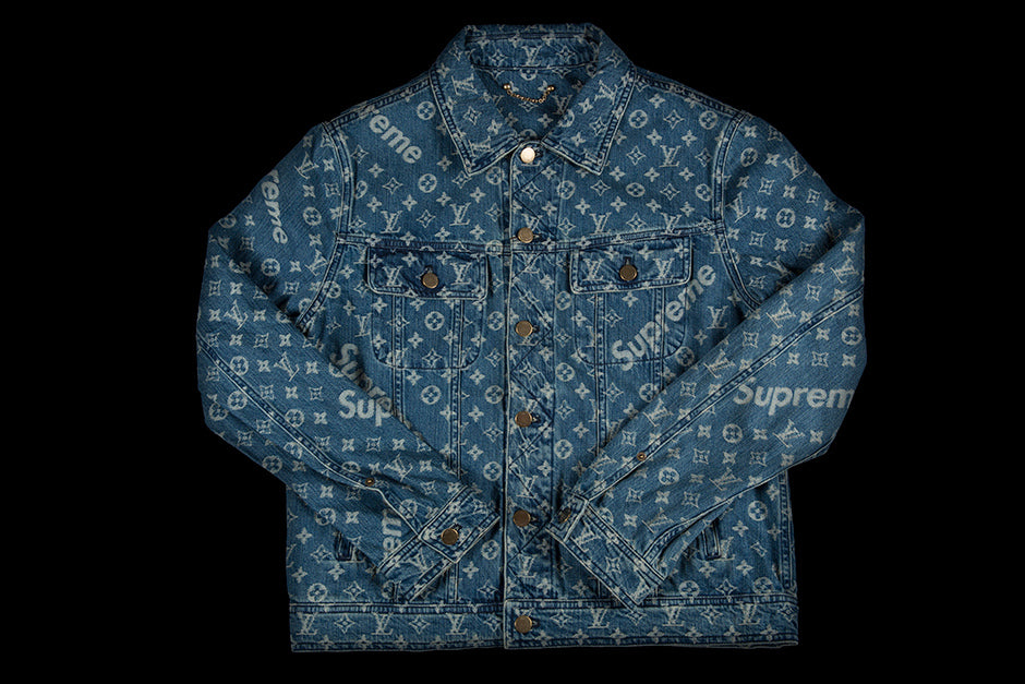 Supreme x Louis Vuitton Jacquard Denim Trucker Jacket Blue Men's - SS17 - US