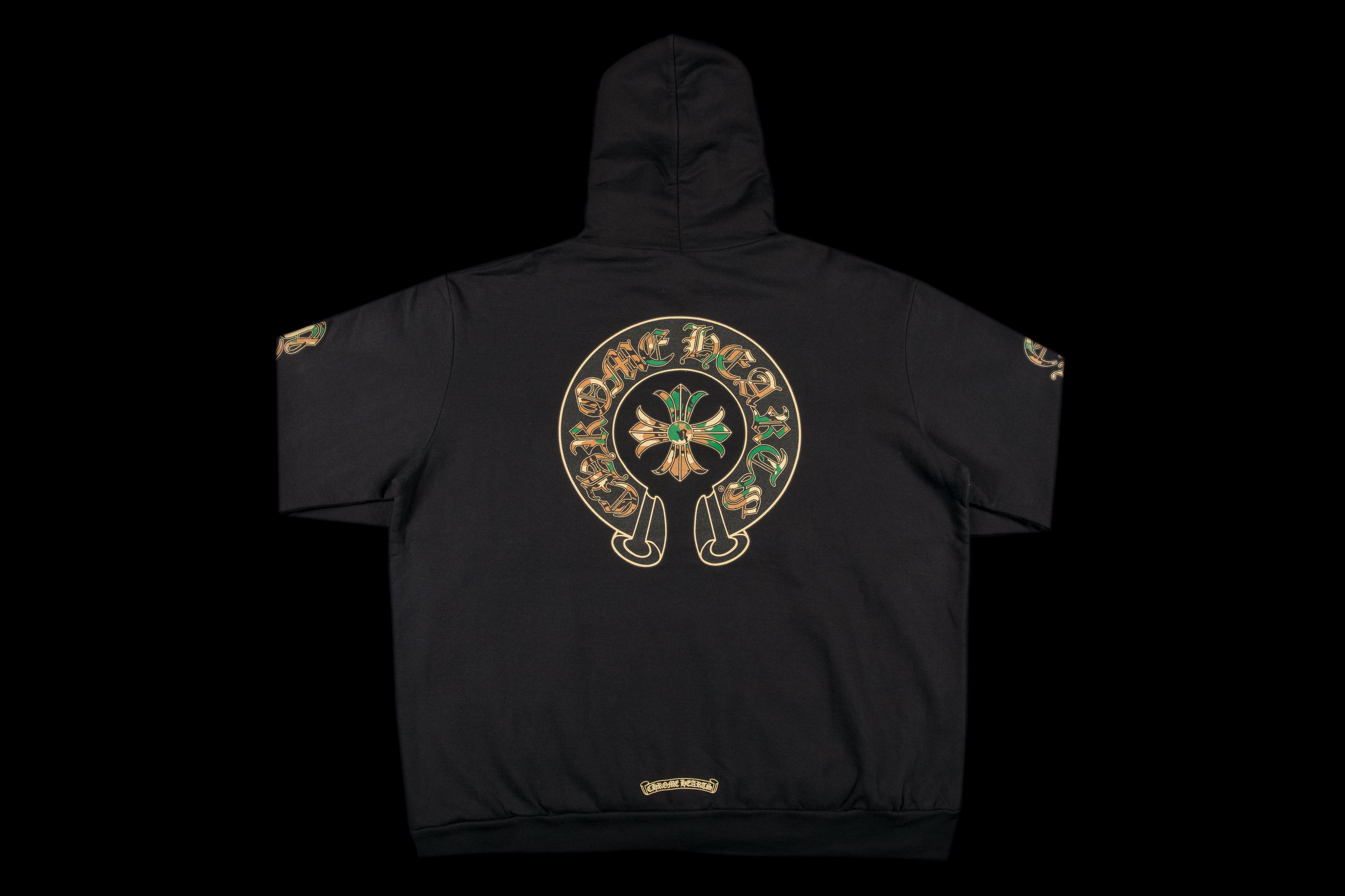 CHROME HEARTS CAMO HORSESHOE CROSS HOODIE