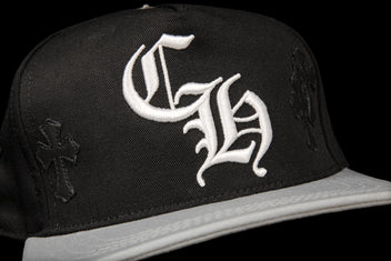 CHROME HEARTS LEATHER CROSS PATCH SNAPBACK HAT