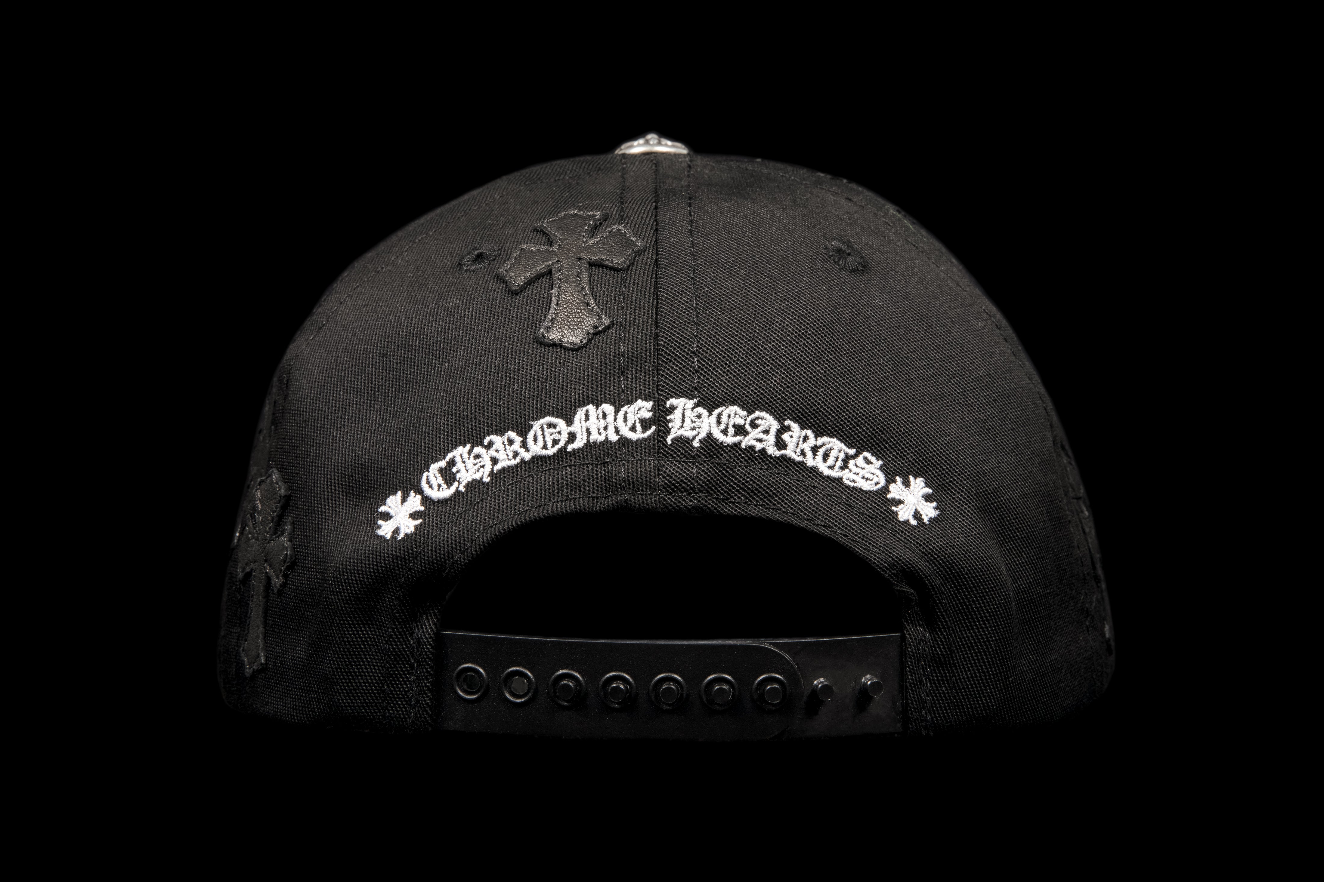 CHROME HEARTS LEATHER CROSS PATCH SNAPBACK HAT