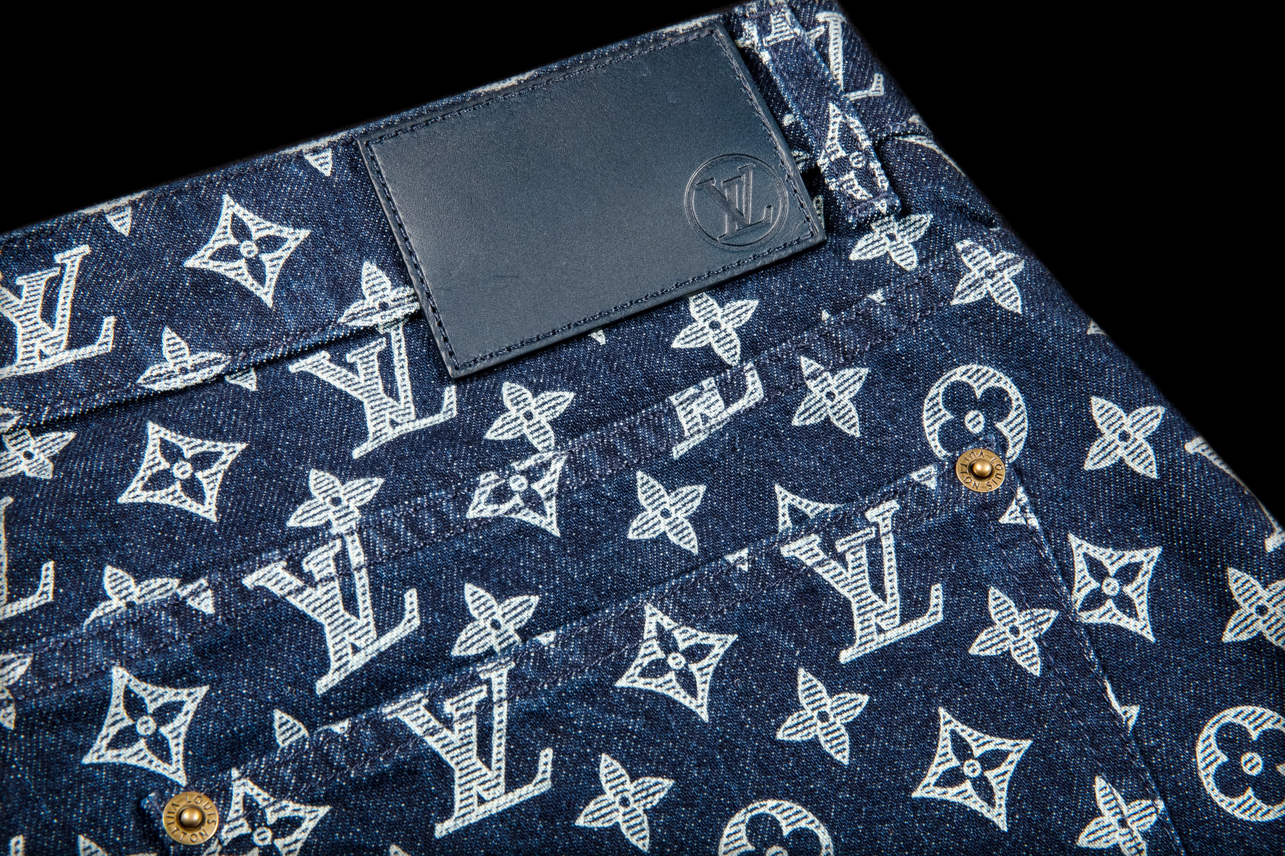 LOUIS VUITTON X KIM JONES DENIM MONOGRAM PANTS