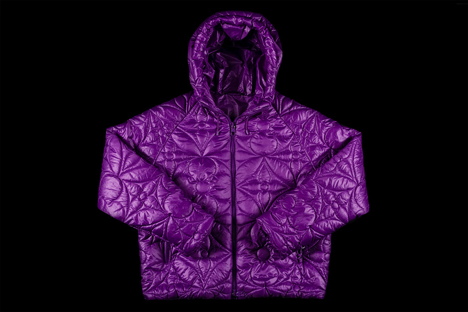 Louis Vuitton Monogram Lvse Flower Quilted Hoodie Jacket, Purple, 48