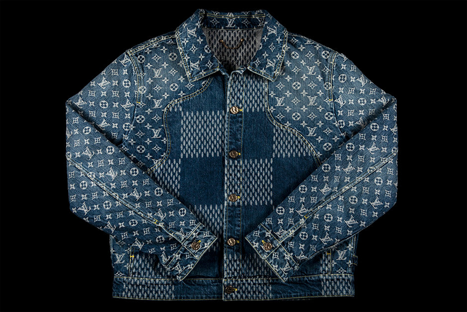 LOUIS VUITTON X NIGO GIANT DAMIER WAVES MONOGRAM DENIM JACKET