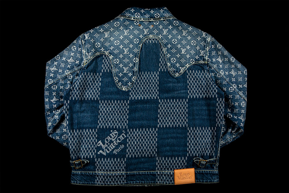 LOUIS VUITTON X NIGO GIANT DAMIER WAVES MONOGRAM DENIM JACKET