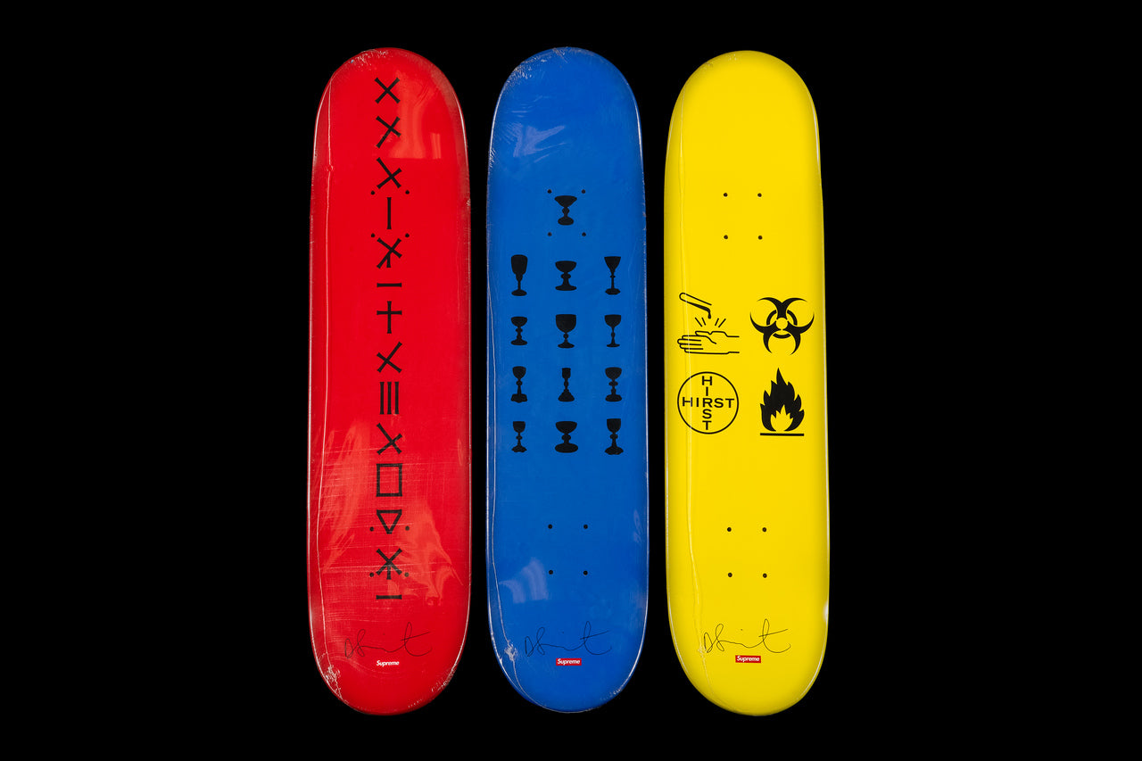 SUPREME DAMIEN HIRST SPIN SKATEBOARD DECK SET OF 3