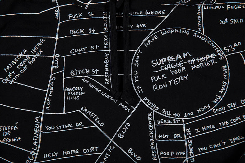 SUPREME GONZ EMBROIDERED MAP HOODED SWEATSHIRT