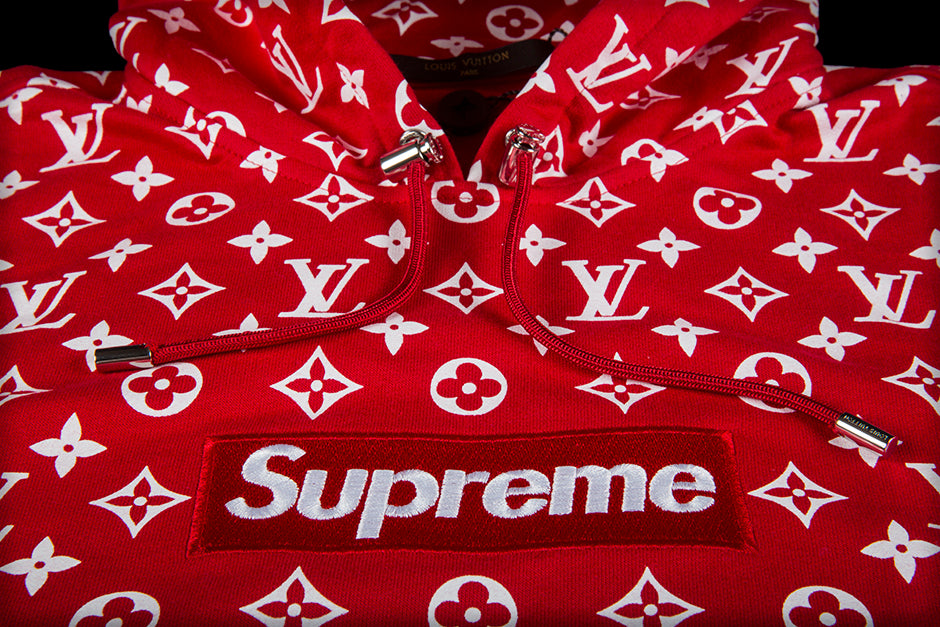 LOUIS VUITTON x SUPREME BOX LOGO HOODIE RED SS17 - JofemarShops - Louis  Vuitton Twist MM Chain Flower Print