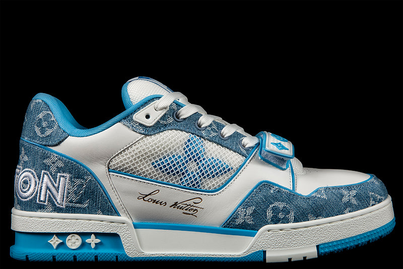 Louis Vuitton Trainer Monogram Denim 'White/Blue' - 1A9ZIH