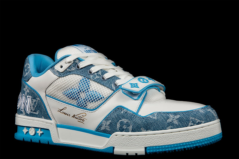 Louis Vuitton Trainer Monogram Denim 'White/Blue' - 1A9ZIH