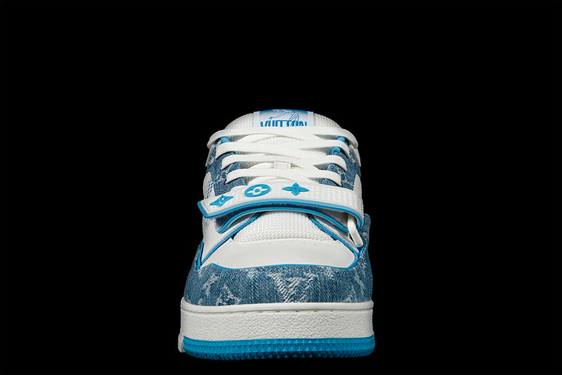 Louis Vuitton Trainer Monogram Denim 'White/Blue' - 1A9ZIH