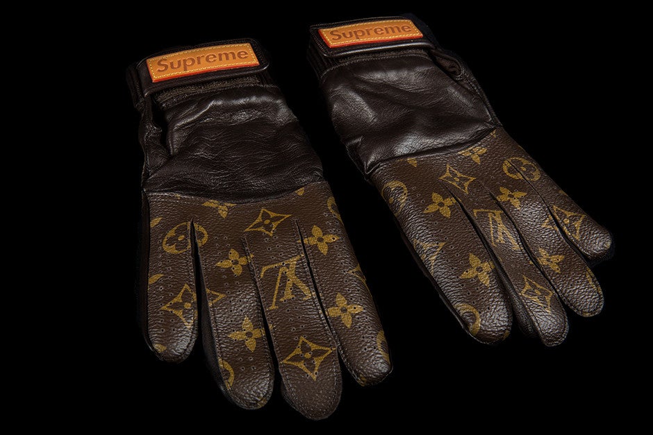 Authentic LOUIS VUITTON Supreme Monogram Gloves MP1893 Baseball Men's Browns