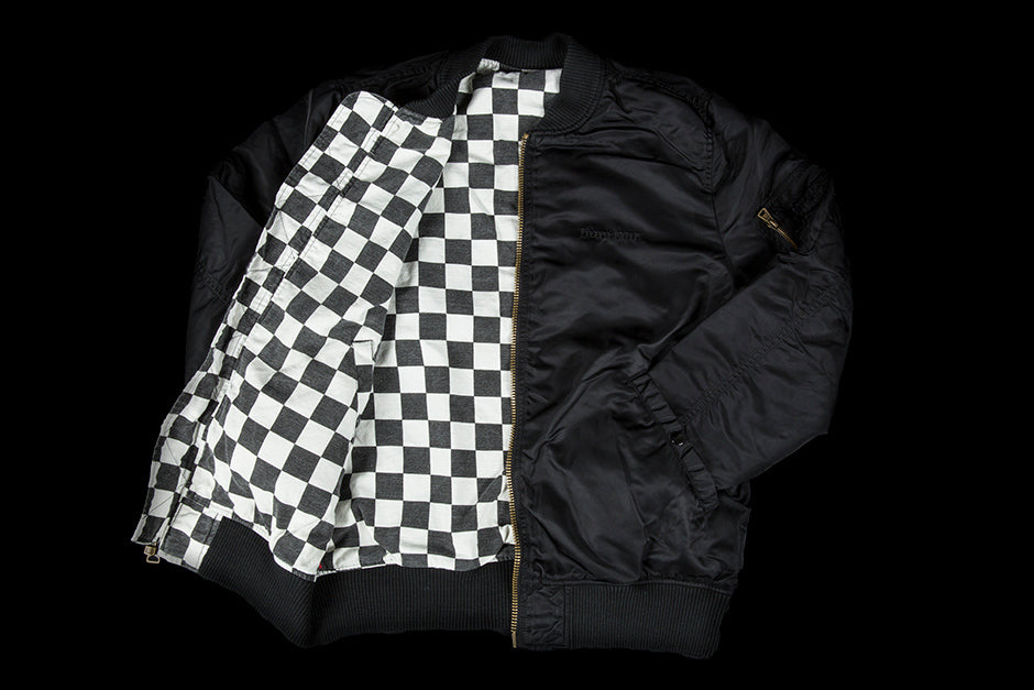 SUPREME REVERSIBLE CHECKERED MA-1 BOMBER JACKET