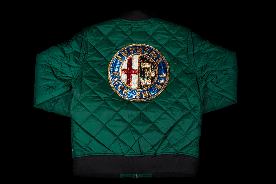 SUPREME SEQUIN QUILTED BOMBER JACKET