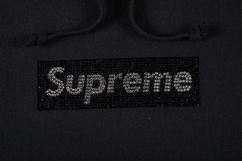 SUPREME SWAROVSKI BOX LOGO HOODED SWEATSHIRT