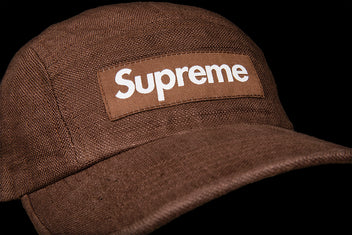 SUPREME LINEN FITTED CAMP CAP