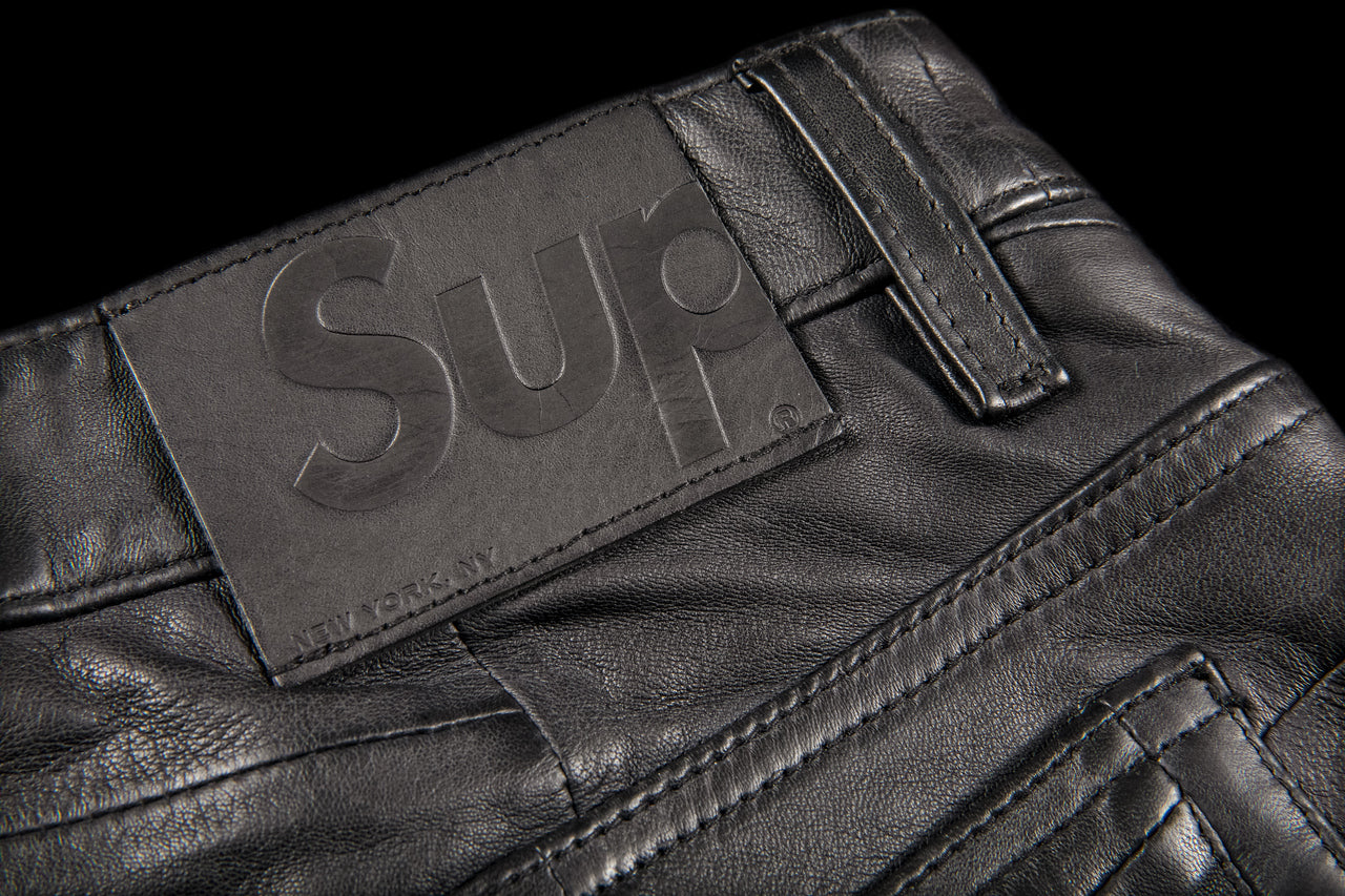 SUPREME PATCHWORK LEATHER 5-POCKET JEAN