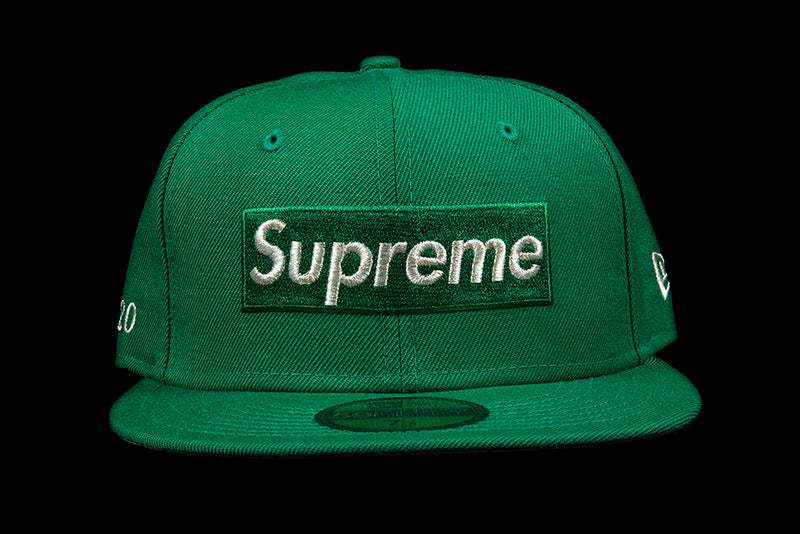 Supreme New Era $1M Metallic Box Logo Cap Green Fitted 7 3/8 