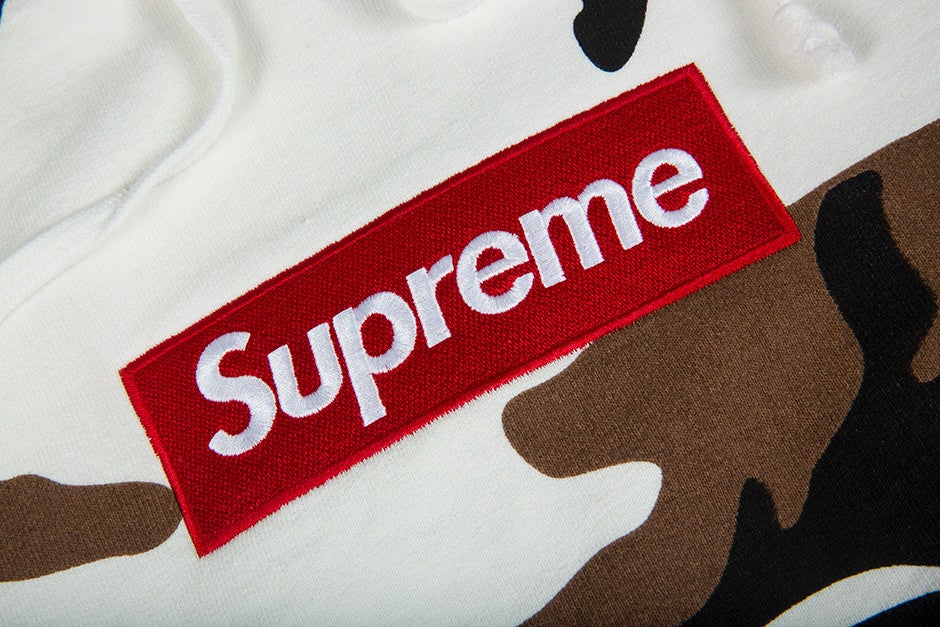 SUPREME HOODIE BOX LOGO HOODIE, CAMO, 2016 RELEASE