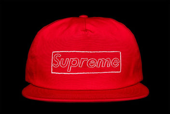 SUPREME KAWS CHALK LOGO 5 PANEL CAP