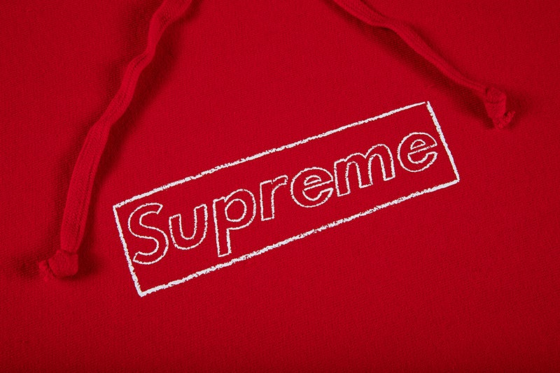 SUPREME X KAWS CHALK LOGO HOODED SWEATSHIRT