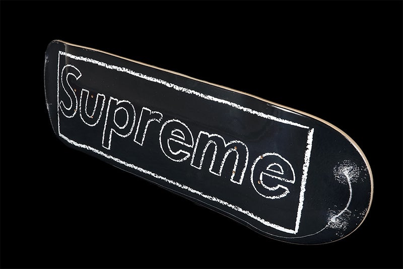 KAWS - Supreme Chalk Skateboard Deck - Yellow for Sale