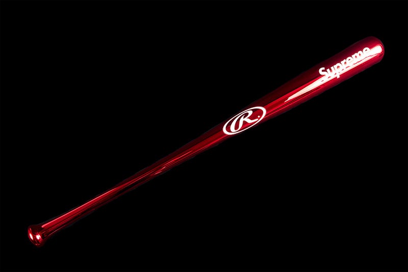 SUPREME X RAWLINGS CHROME MAPLE WOOD BASEBALL BAT | SS21 | RED |  SS21SUPC21-RED - PROJECT BLITZ