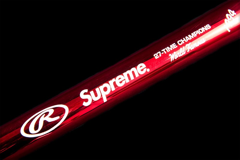 Supreme Rawlings Chrome Maple Wood Baseball Bat Red Brand New Ready To Ship
