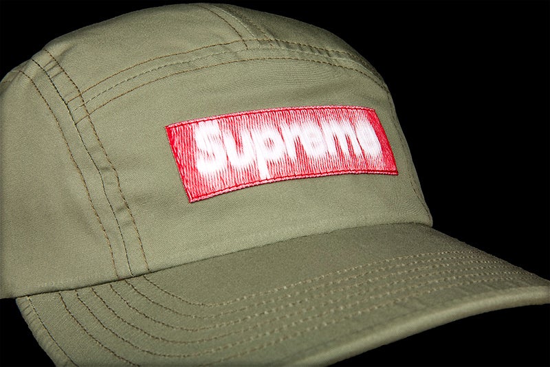 SUPREME REVERSED LABEL CAMP CAP