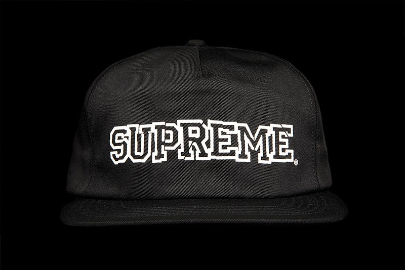 SUPREME SHATTERED LOGO 5 PANEL | FW21 | BLACK | FW21H127-BLK