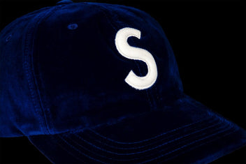 SUPREME VELVET S LOGO 6-PANEL CAP