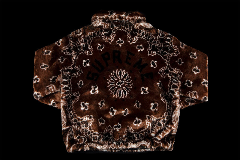 SUPREME BANDANA FAUX FUR BOMBER JACKET | SS21 | BROWN | SS21J25