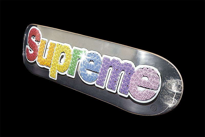 SUPREME BLING BOX LOGO SKATEBOARD DECK | PLATINUM | SS22